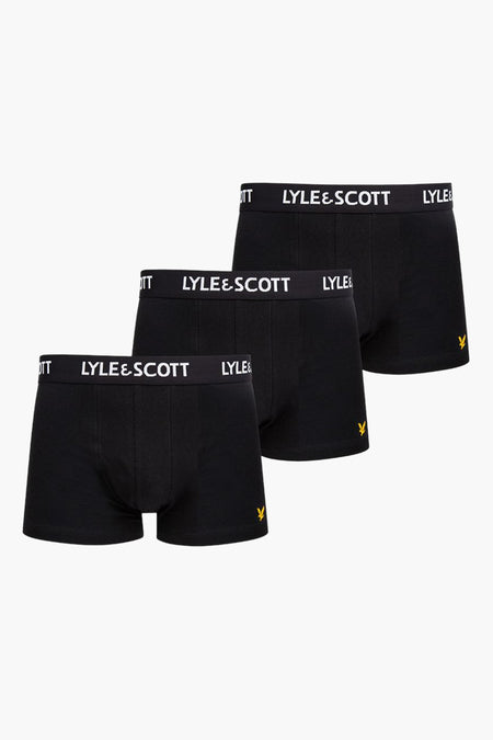 Zwarte boxershorts van LYLE & SCOTT met merklogo op de elastische tailleband.