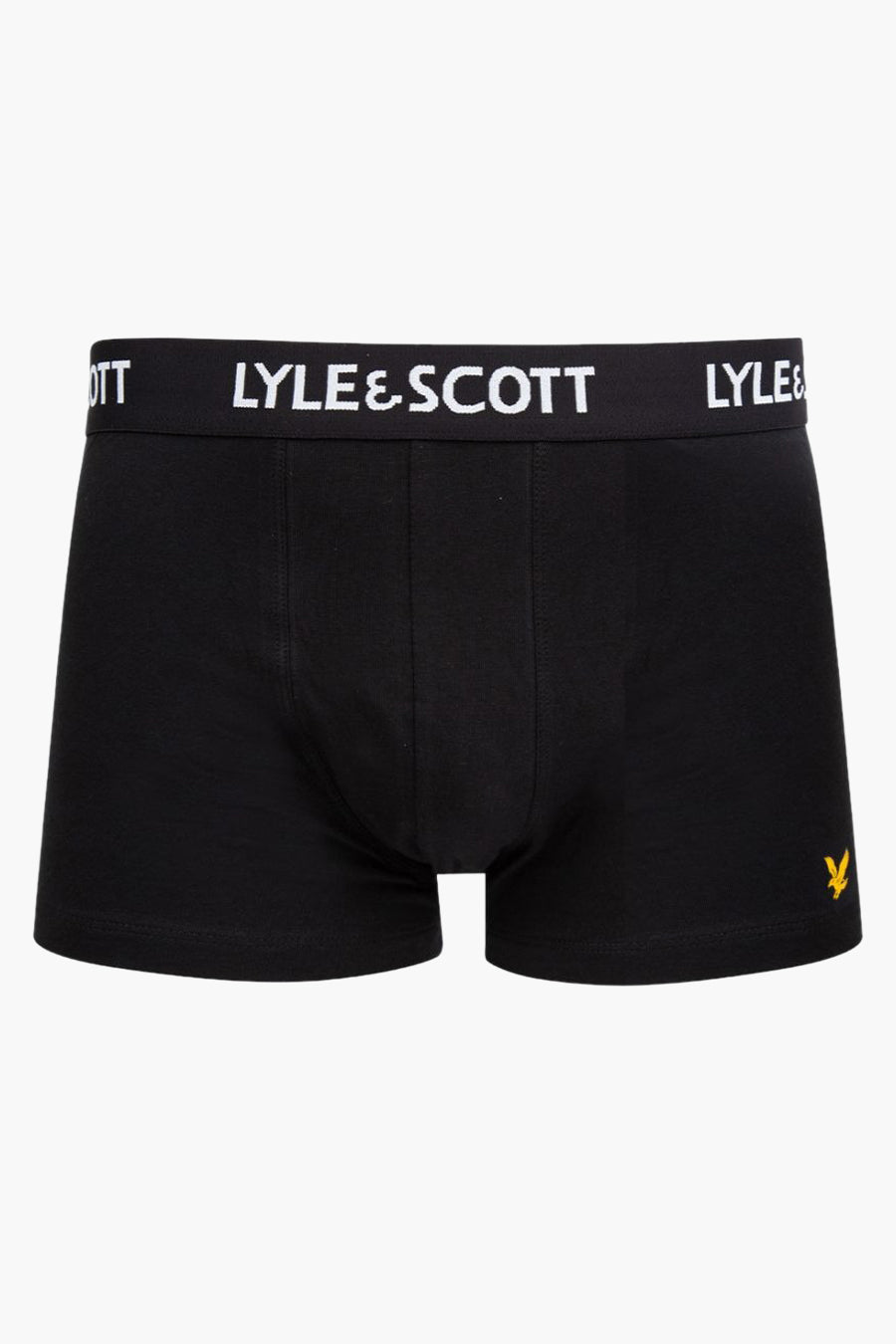 Zwarte boxer van LYLE & SCOTT met witte logoband en discreet logo op het been.