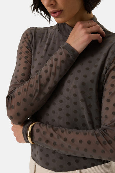 T-shirt (manches longues) taupe - GARCIA