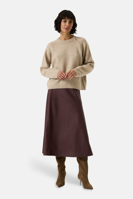Pull col O - cognac