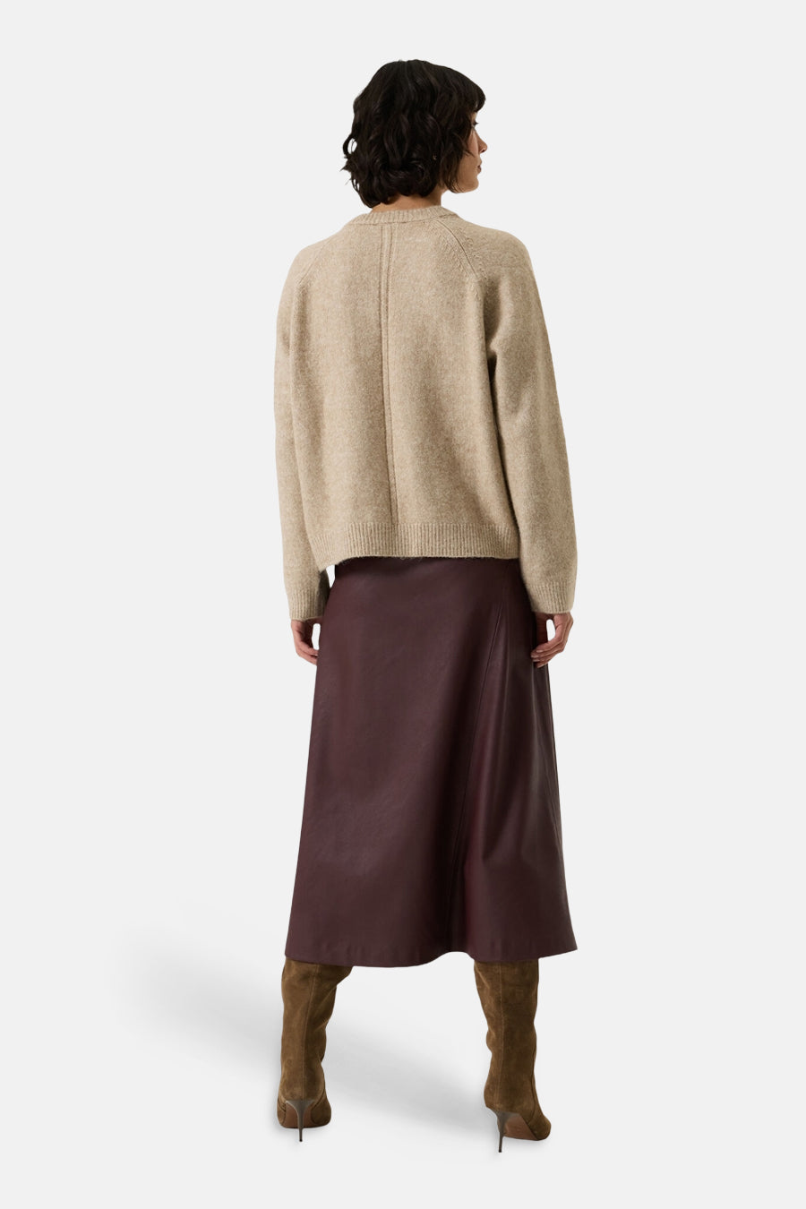 Pull col rond cognac - GARCIA