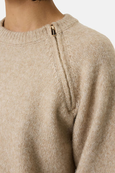 Pull col rond cognac - GARCIA