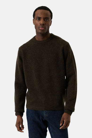 Pull col rond brun - GARCIA