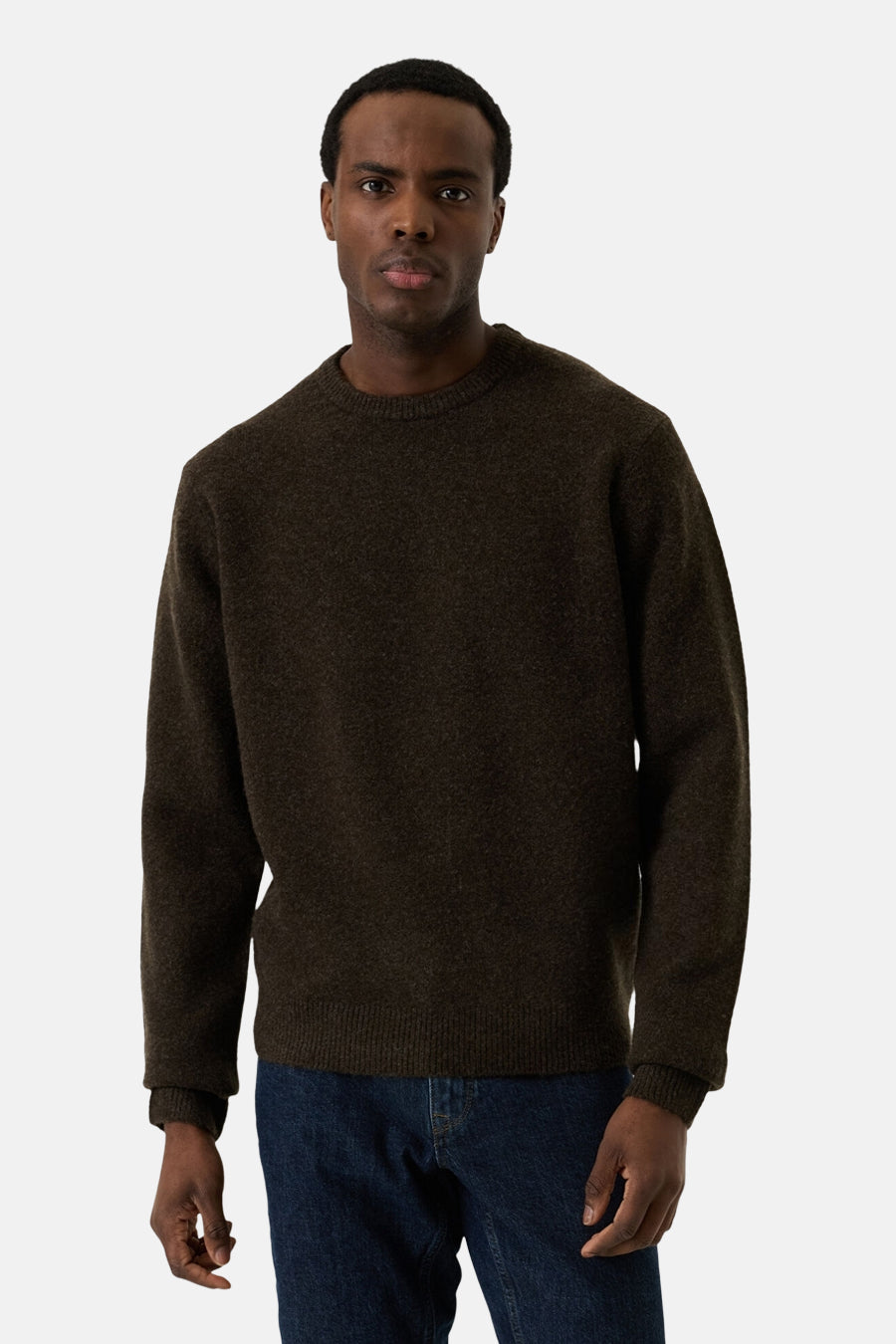 Pull col rond brun - GARCIA