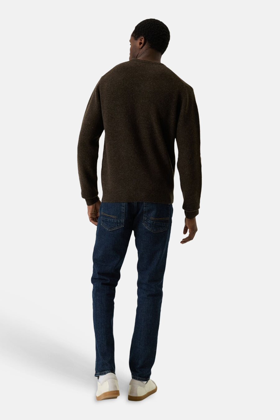 Pull col rond brun - GARCIA