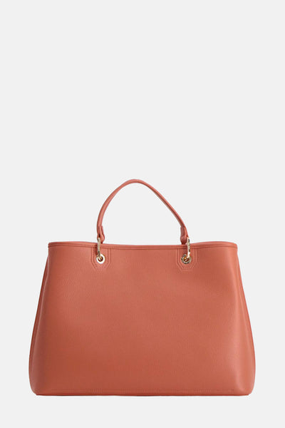 Sac à main orange de Gaudi Jeans, avec poignées et détails métalliques dorés.