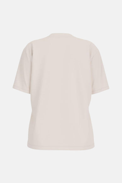 Ecru T-shirt met korte mouwen van Guess, effen van achteren gezien.