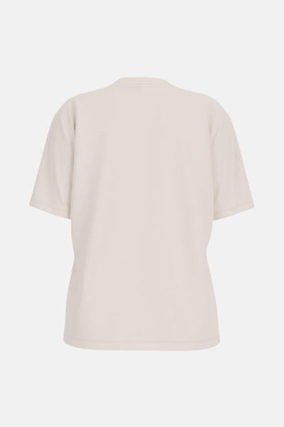 Ecru T-shirt met korte mouwen van Guess, effen van achteren gezien.