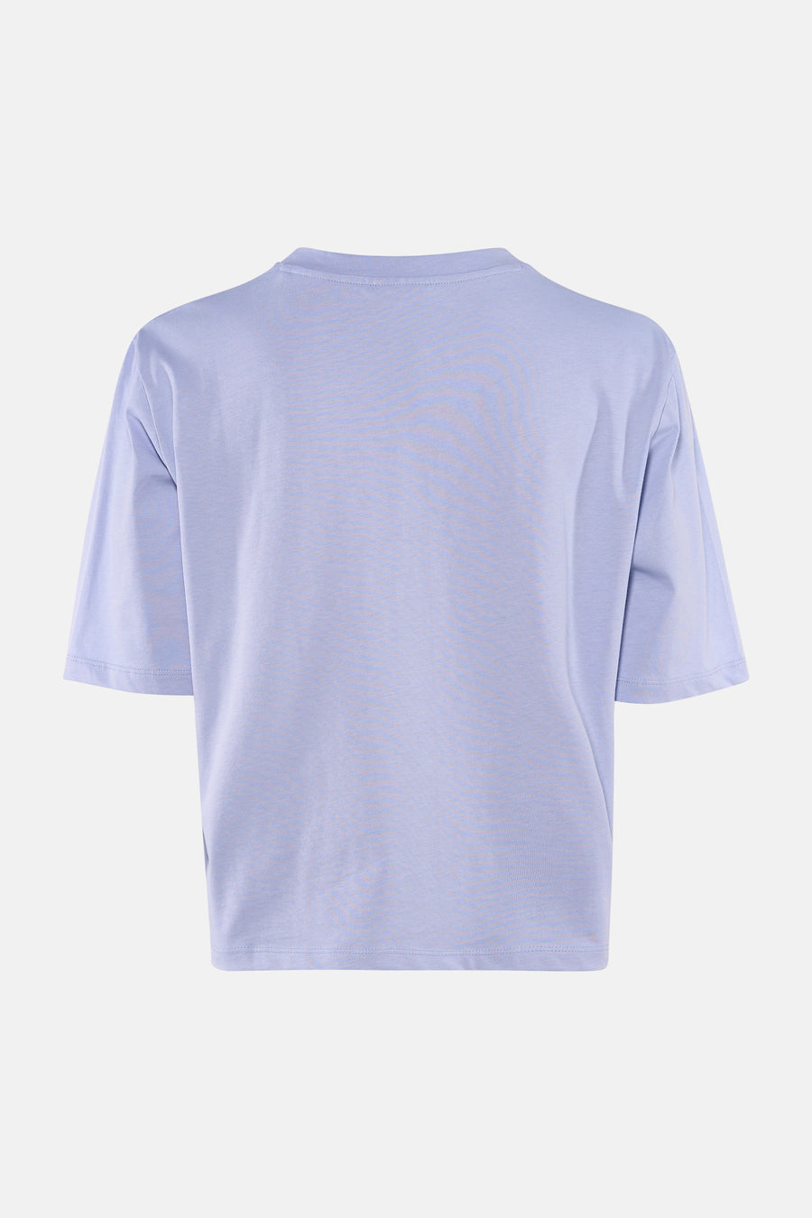 T-shirt bleu à manches courtes de Guess, uni, sur un fond blanc.