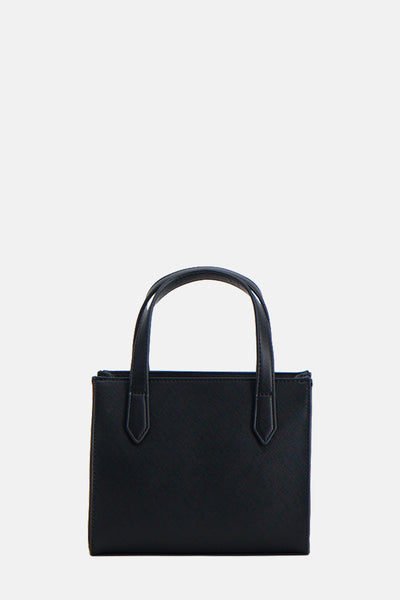 Zwarte VALENTINO BAGS schoudertas met korte hengsels en zichtbare stiksels.