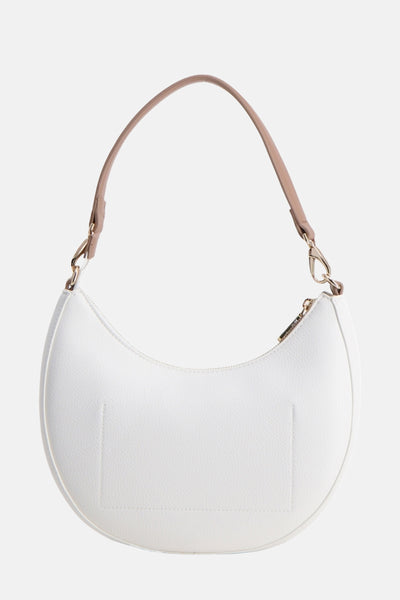 Witte schoudertas van VALENTINO BAGS met een beige schouderriem en een gouden ritssluiting.