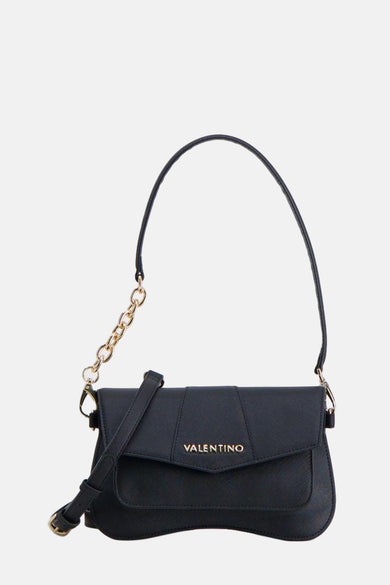 Zwarte VALENTINO BAGS schoudertas met een korte hengsel en een verstelbare schouderriem.