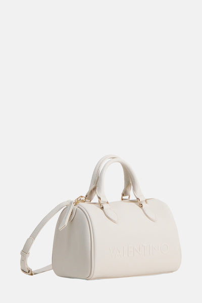 Ecru handtas van VALENTINO BAGS met verstelbare schouderriem en gouden afwerkingen.