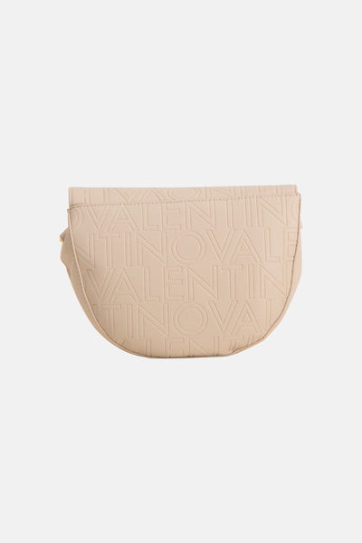 Ecru schoudertas van VALENTINO BAGS met herhaald reliëf logo patroon.