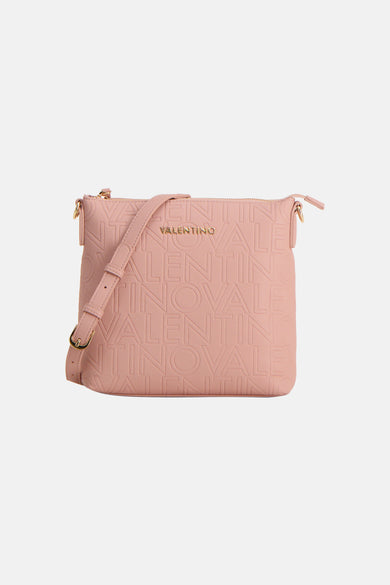 Roze Valentino Bags schoudertas met all-over reliëf logo patroon.