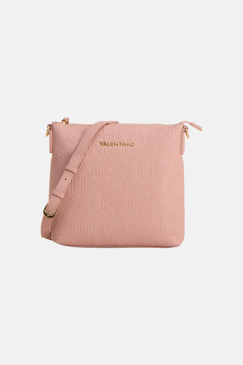 Roze Valentino Bags schoudertas met all-over reliëf logo patroon.