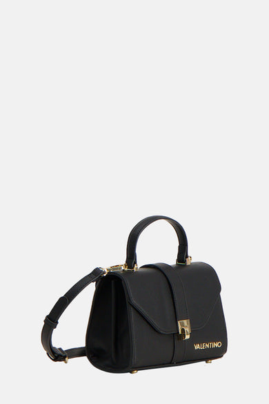 Zwarte VALENTINO BAGS schoudertas met een schouderriem en gouden sluiting.