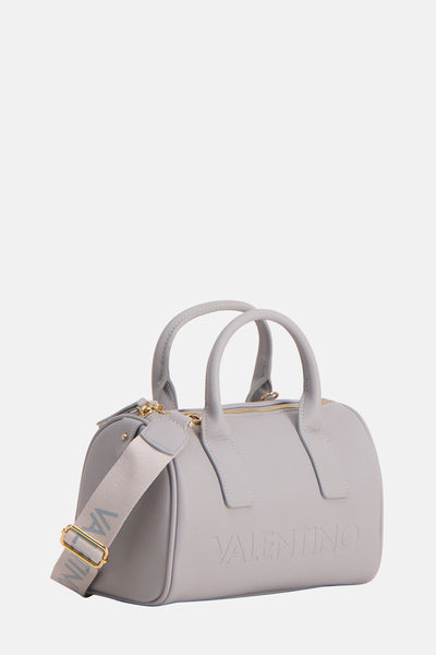 Sac à main bleu de VALENTINO BAGS, avec bandoulière logotypée et détails dorés.
