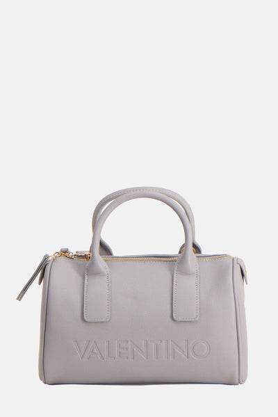 Sac à main bleu de VALENTINO BAGS, avec anses arrondies et logo en relief sur le devant.
