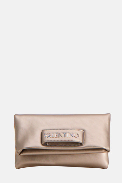 Sac à bandoulière gris de VALENTINO BAGS avec un fermoir à rabat sur le devant.