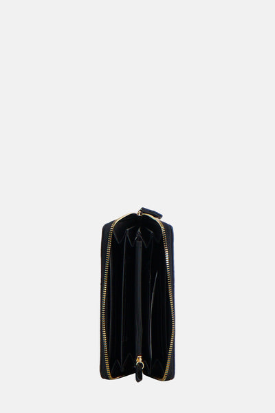 Zwarte schoudertas van VALENTINO BAGS, met een gouden ritssluiting en binnenvakken.