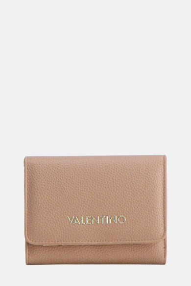 Beige portemonnee van imitatieleer van VALENTINO BAGS, met een subtiele korrelige textuur.