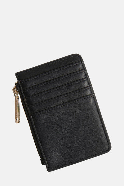 Zwarte portemonnee van VALENTINO BAGS met gouden ritssluiting aan de zijkant.