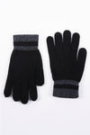 Gants noirs de Access®, avec des rayures grises au poignet, à plat sur un fond blanc.