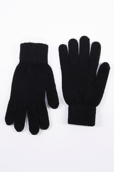 Gants noirs de Access®, en tricot texturé, présentés à plat sur fond blanc.
