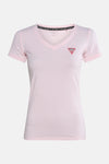 Top met korte mouwen roze van Guess®, met opvallend rood logo op de voorkant.