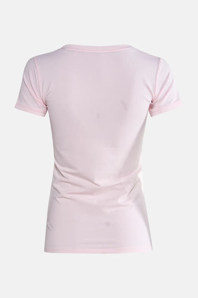 Effortloos roze T-shirt van Guess, met korte mouwen en een nauwsluitende pasvorm