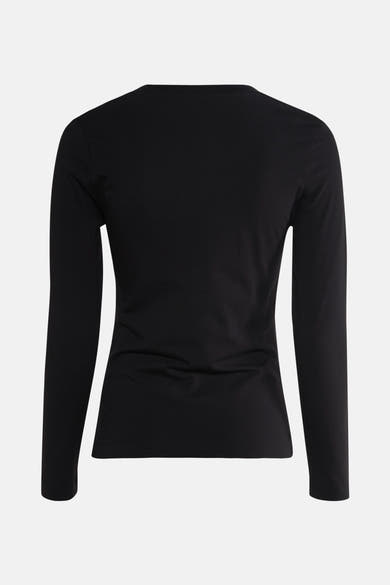T-shirt à manches longues noir de Guess, présenté de dos sur fond clair.