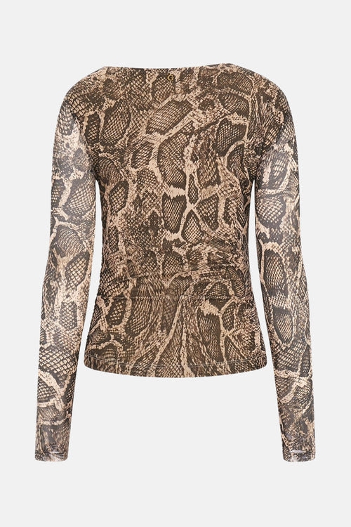 T-shirt met lange mouwen - Bruin