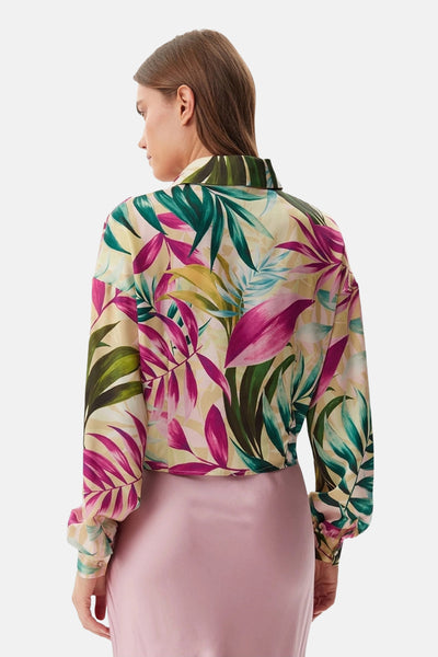 Blouse à manches longues multicolore de Guess, avec imprimé floral et coupe décontractée.