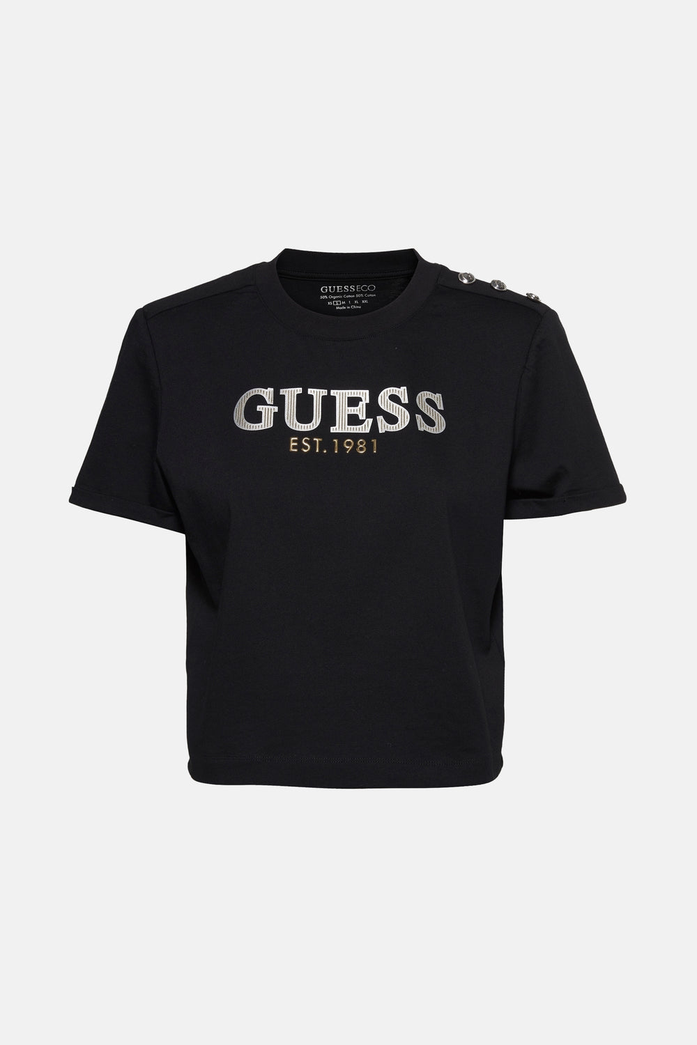 Top uni manches courtes Noir - Guess®