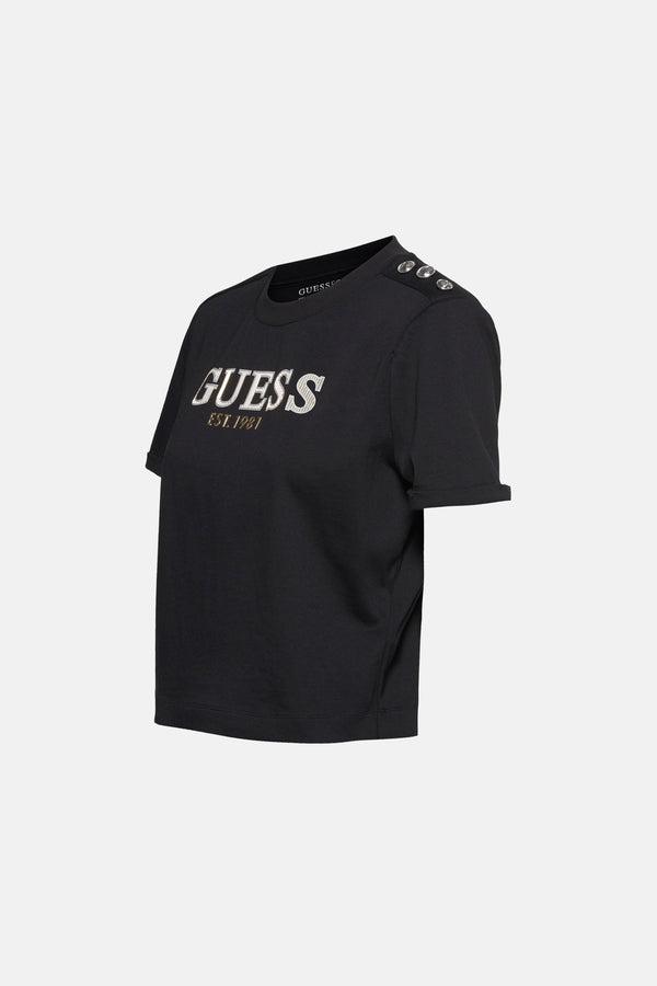 Top uni manches courtes Noir - Guess®