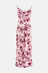 Multikleuren jurk met bandjes van Guess, met bordeauxrode en roze bloemenprint.