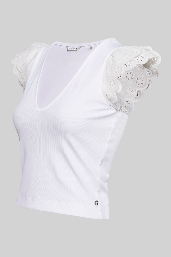 Top uni manches courtes Blanc - Guess®