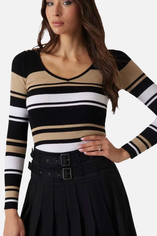 Pull col V Blanc - Guess®