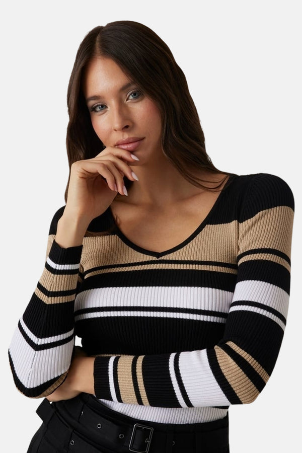 Pull col V Blanc - Guess®