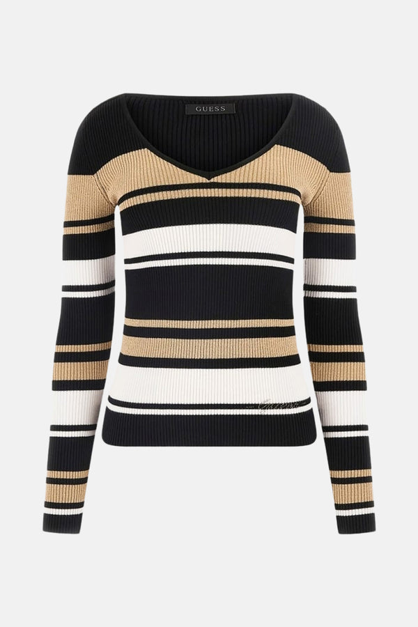 Pull col V Blanc - Guess®