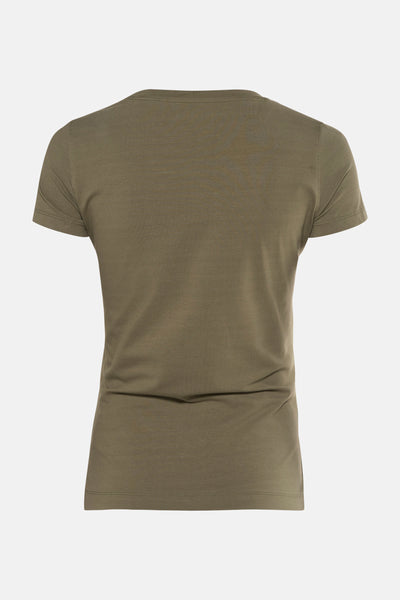 T-shirt vert à manches courtes de Guess, uni, vue de dos.
