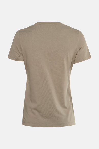 T-shirt kaki à manches courtes de Guess, avec une coupe classique et un tissu uni.
