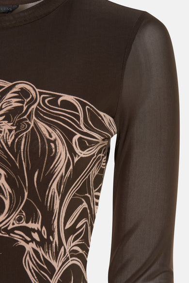 T-shirt met lange mouwen - bruin