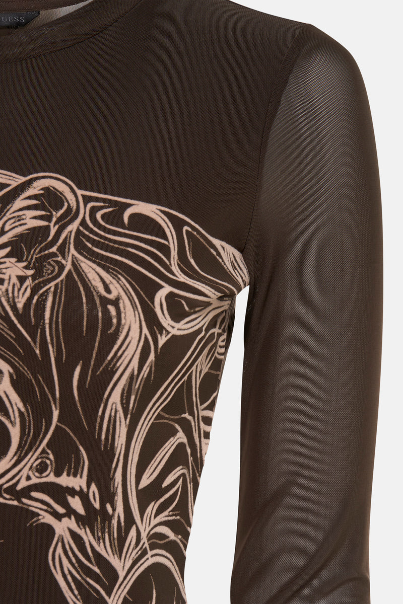 T-shirt met lange mouwen - bruin