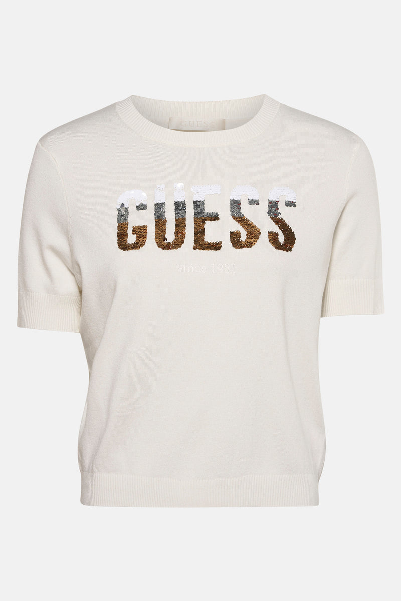 Pull met ronde hals - ecru