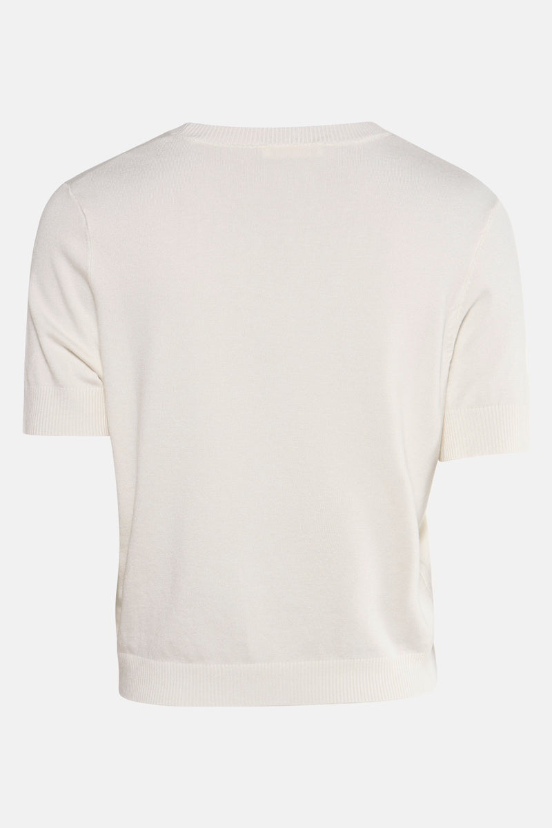 Pull met ronde hals - ecru