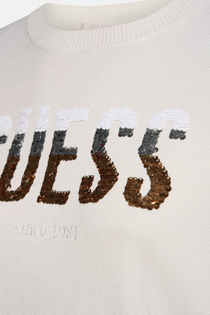 Pull met ronde hals - ecru