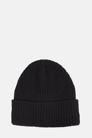 Bonnet noir de DODI en tricot côtelé.