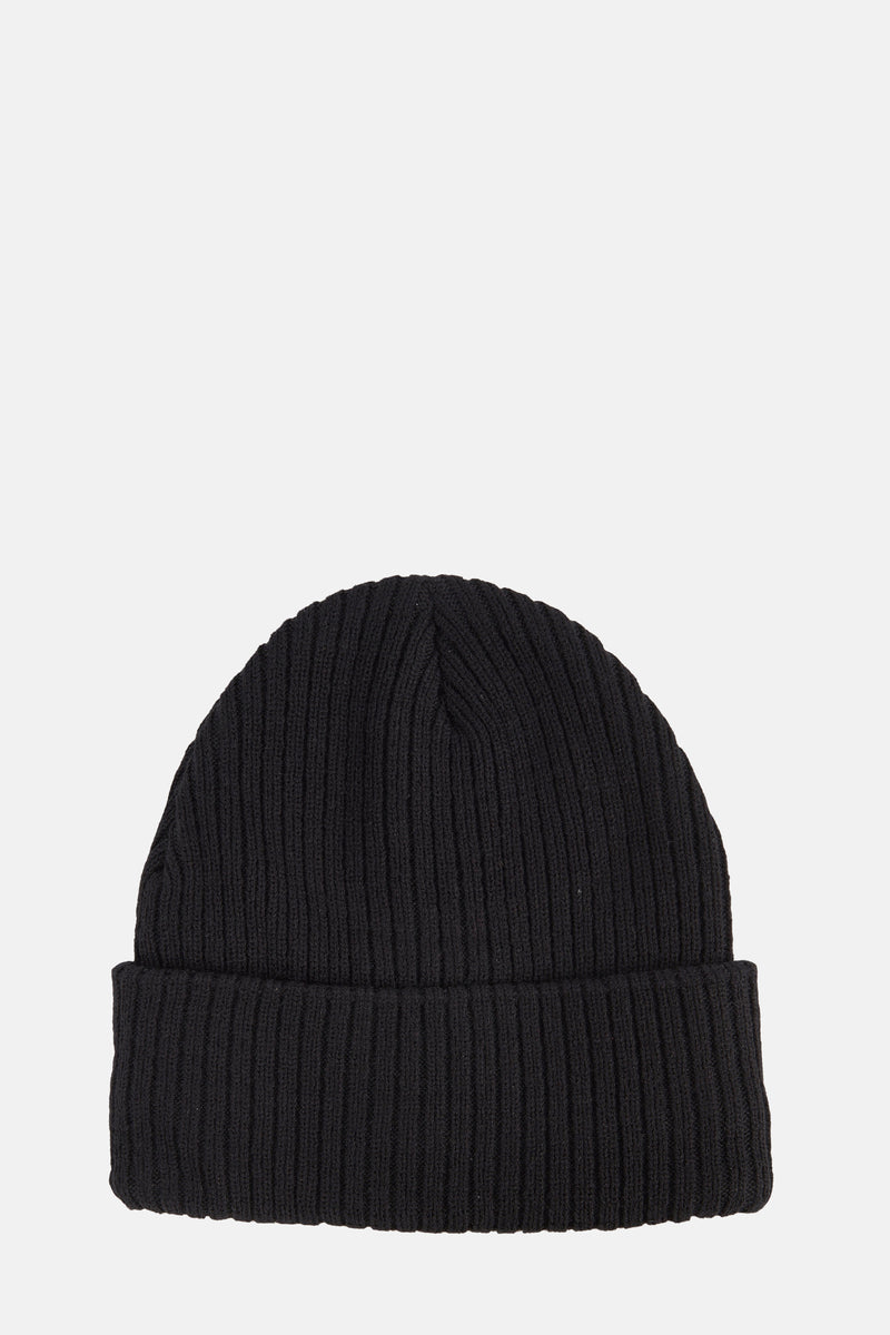 Bonnet noir de DODI en tricot côtelé.